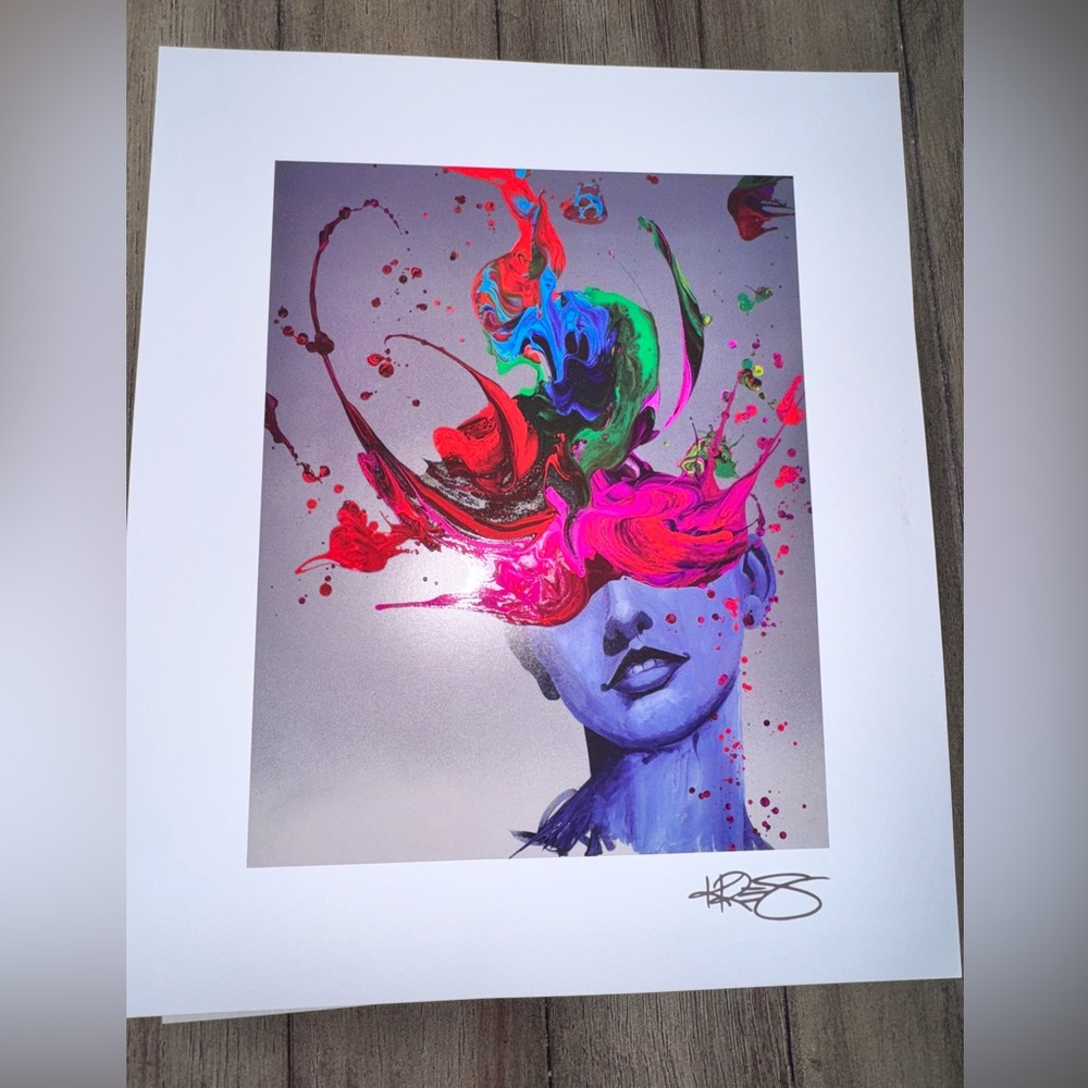 Abstract Colorful Face Art Print